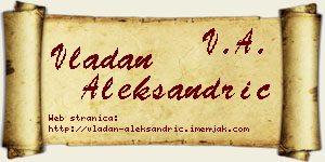 Vladan Aleksandrić vizit kartica